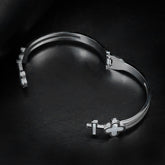 Silver Clover Bangle